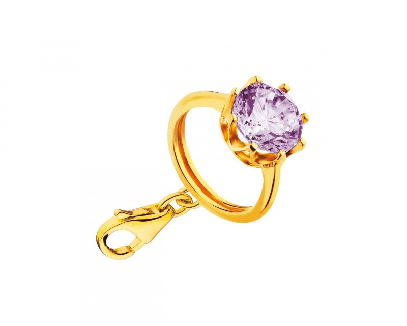 8ct Yellow Gold Pendant with Synthetic Amethyst