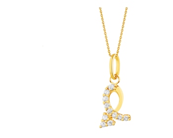 9 K Yellow Gold Pendant with Cubic Zirconia