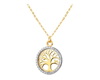 9 K Rhodium-Plated Yellow Gold Necklace with Cubic Zirconia></noscript>
                    </a>
                </div>
                <div class=