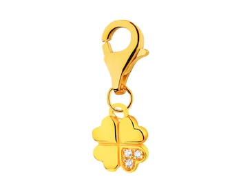 Colgante charms de oro con zirconias - Trébol></noscript>
                    </a>
                </div>
                <div class=