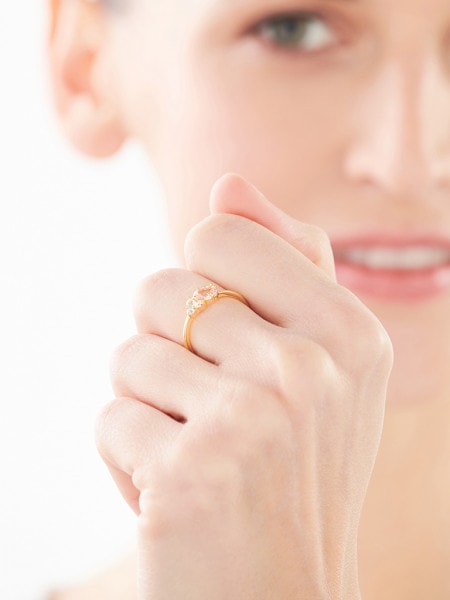Gold Plated Silver Ring with Cubic Zirconia