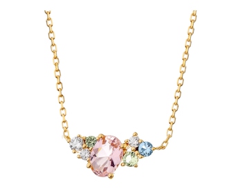 Gold Plated Silver Necklace with Cubic Zirconia></noscript>
                    </a>
                </div>
                <div class=