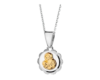 Rhodium-Plated Silver, Gold-Plated Silver Pendant