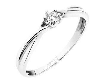 White gold ring with brilliant 0,06 ct - fineness 14 K