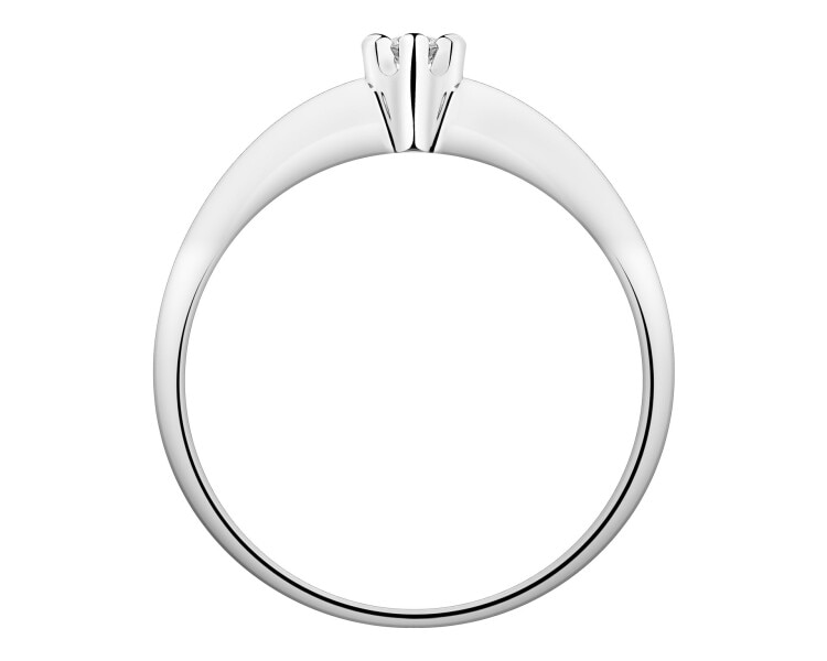 Prsten z bílého zlata s briliantem - 0,06 ct - ryzost 585
