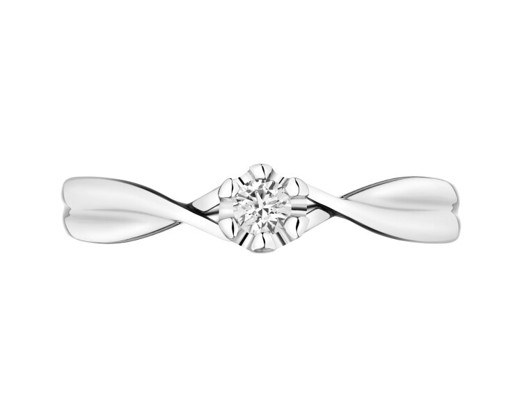 Prsten z bílého zlata s briliantem - 0,06 ct - ryzost 585