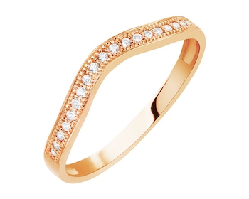 Rose gold ring with zirconia
