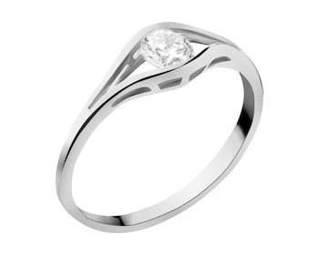 585 Rhodium-Plated White Gold Ring with Cubic Zirconia></noscript>
                    </a>
                </div>
                <div class=