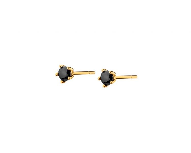 8ct Yellow Gold Earrings with Synthetic Sapphire