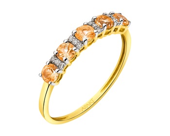 14 K Rhodium-Plated Yellow Gold Ring with Diamonds 0,03 ct - fineness 14 K></noscript>
                    </a>
                </div>
                <div class=