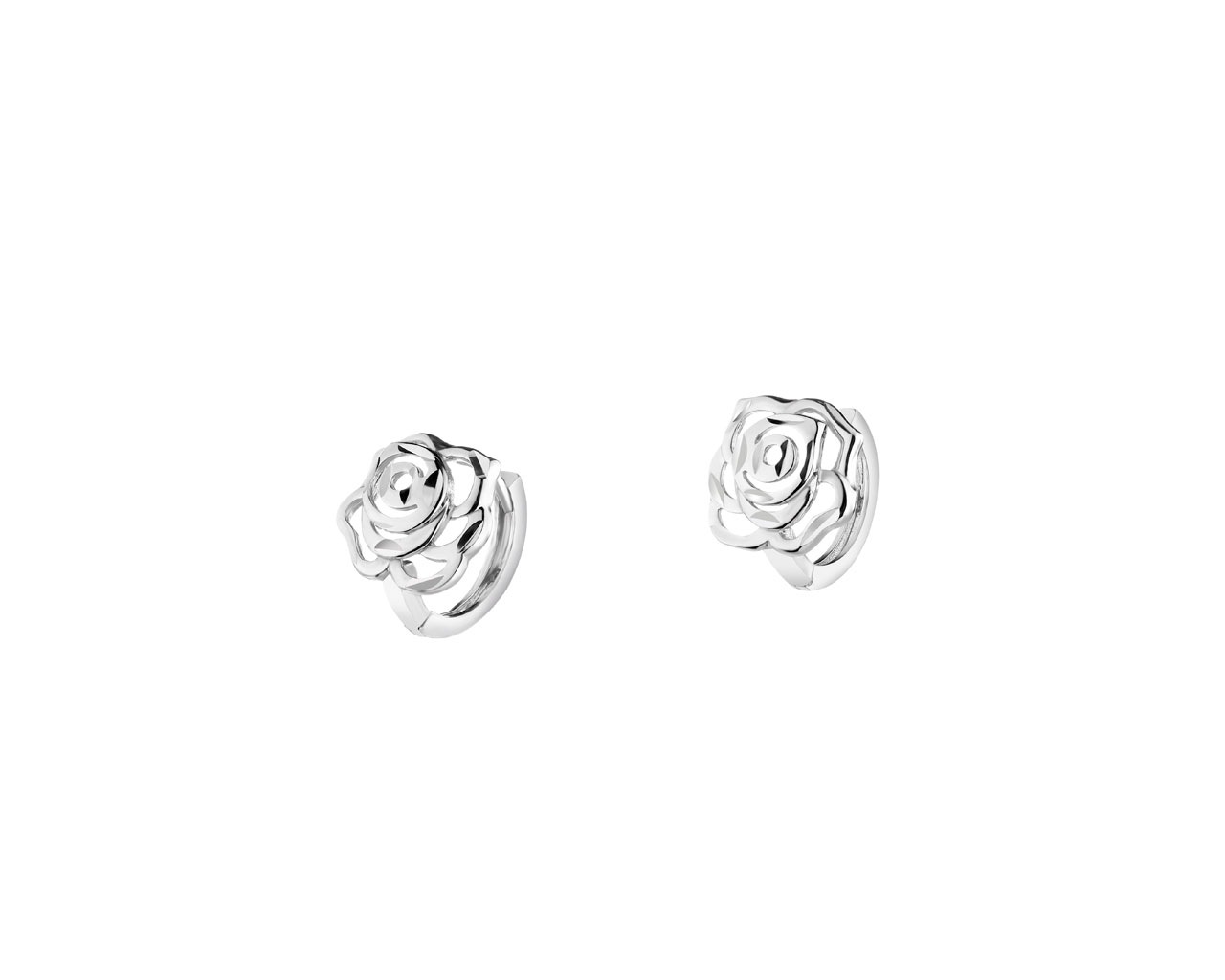 750 Rhodium-Plated White Gold Earrings 