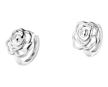750 Rhodium-Plated White Gold Earrings 