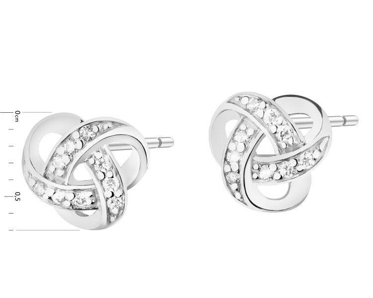 585 Rhodium-Plated White Gold Earrings with Cubic Zirconia