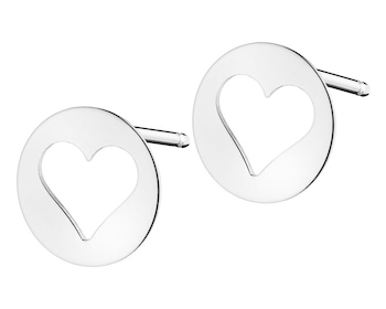 585 Rhodium-Plated White Gold Earrings