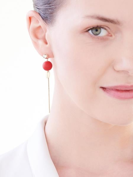 Gold-Plated Brass, Gold-Plated Silver, Polyurethane Earrings 