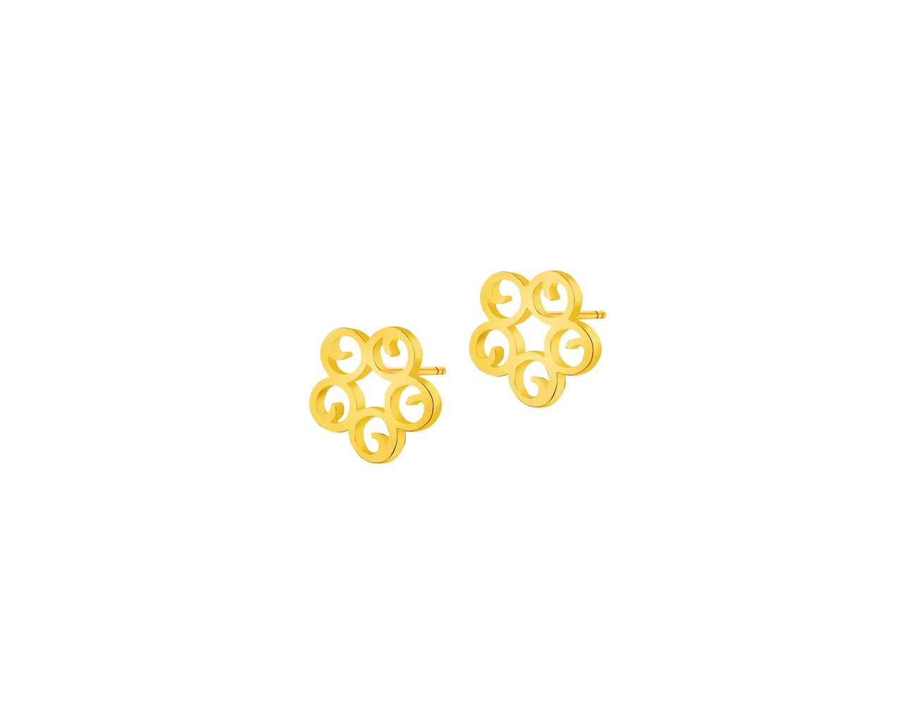 Złote kolczyki - kwiatki