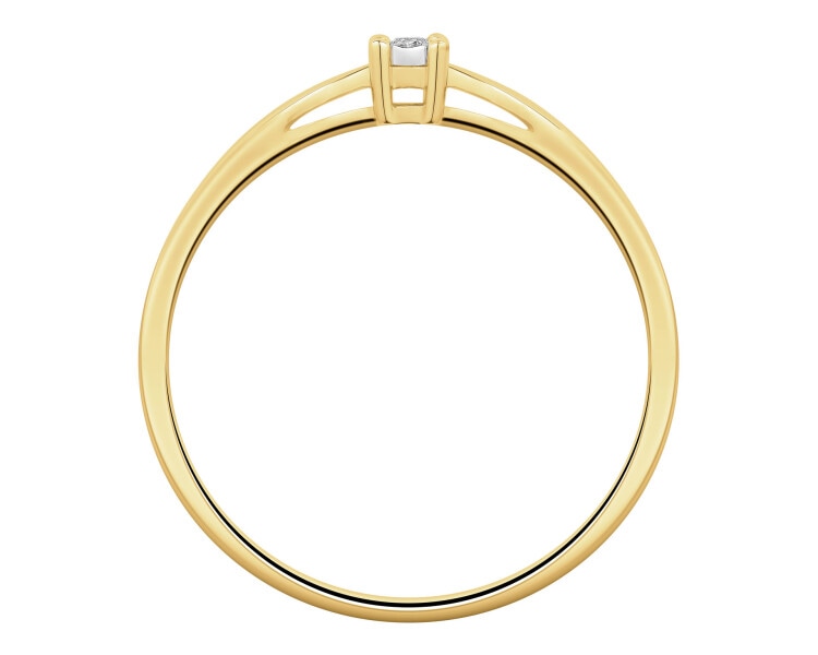 Zlatý prsten s briliantem - 0,01 ct - ryzost 585
