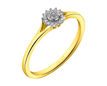 14 K Rhodium-Plated Yellow Gold Ring with Diamonds 0,07 ct - fineness 14 K></noscript>
                    </a>
                </div>
                <div class=
