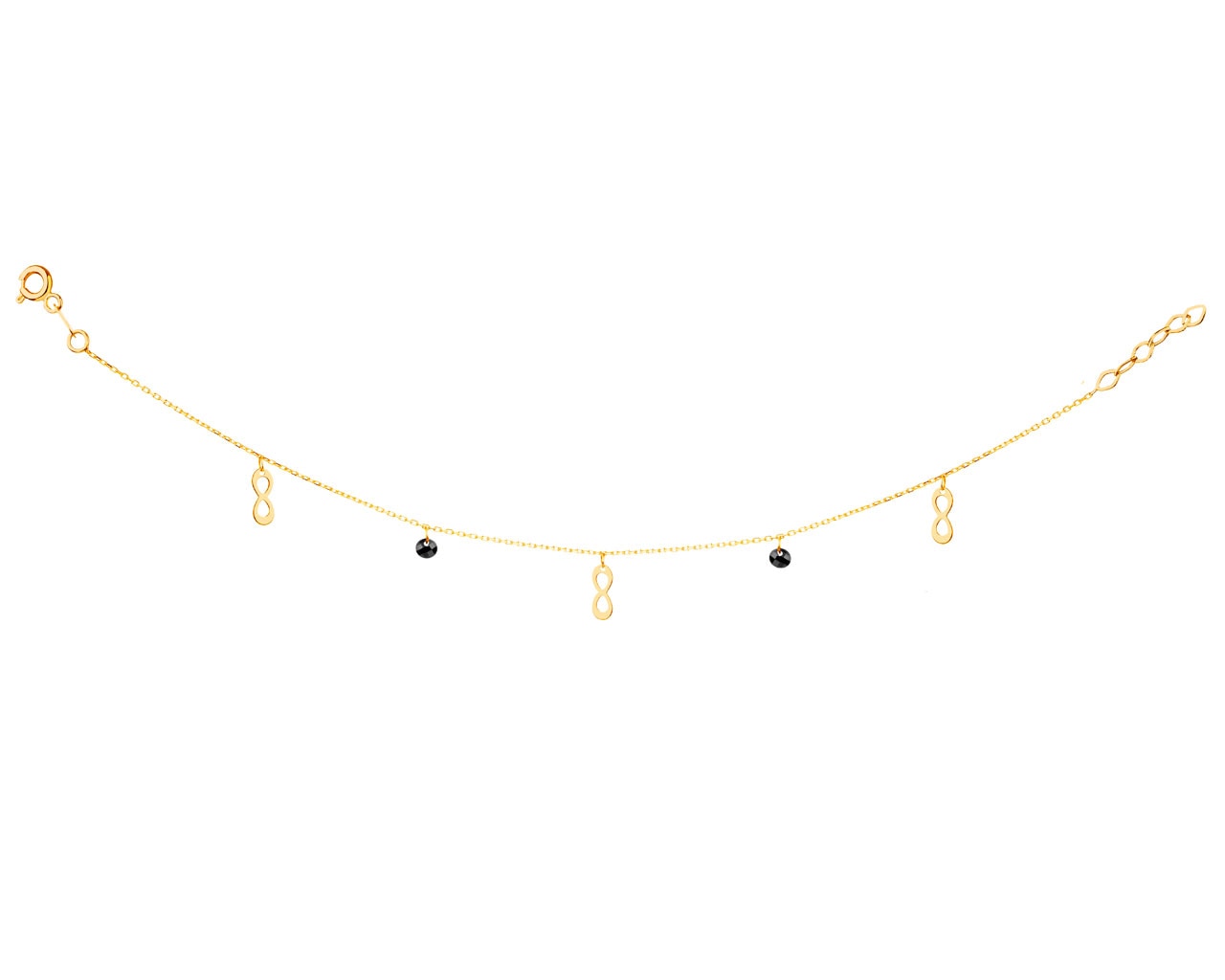 Złota bransoletka z cyrkoniami - nieskończoność