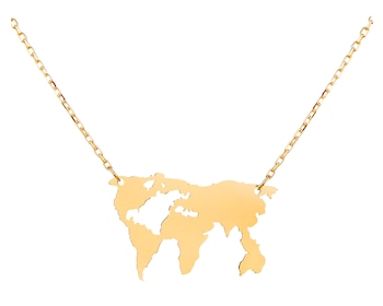 Złoty naszyjnik, ankier - mapa świata