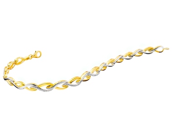 14 K Rhodium-Plated Yellow Gold Bracelet with Diamonds 0,05 ct - fineness 14 K></noscript>
                    </a>
                </div>
                <div class=