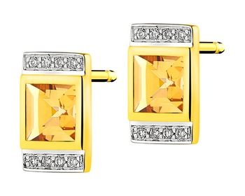 14 K Rhodium-Plated Yellow Gold Earrings with Diamonds 0,05 ct - fineness 14 K></noscript>
                    </a>
                </div>
                <div class=