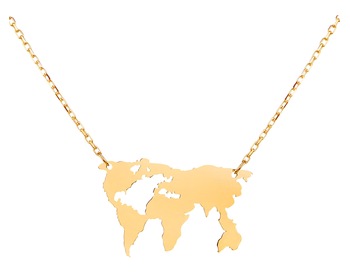 Golden necklace - world map