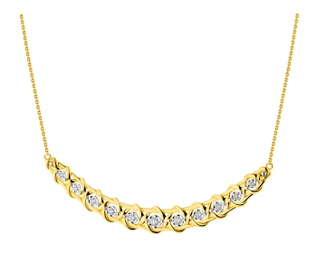 Zlatý náhrdelník s brilianty 0,10 ct - ryzost 585