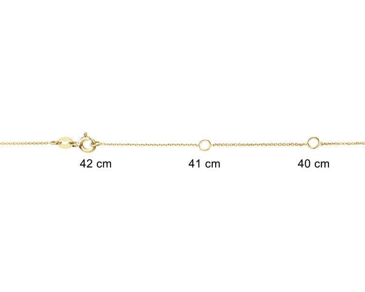 9 K Rhodium-Plated Yellow Gold Necklace with Diamonds - 0,01 ct - fineness 9 K