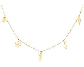 Zlatý náhrdelník - srdce, vážka, klíček, nekonečno, kosočtverec