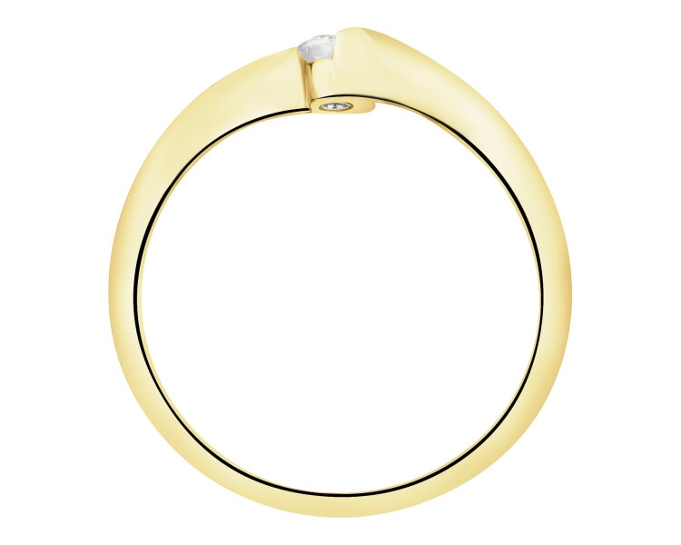 Złoty pierścionek z cyrkonią