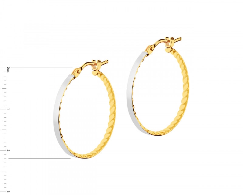 14 K Rhodium-Plated Yellow Gold Earrings