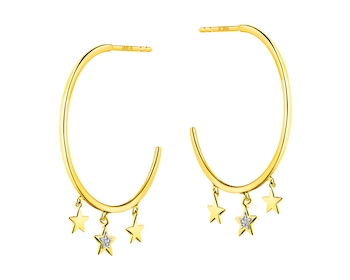 9 K Rhodium-Plated Yellow Gold Earrings with Diamonds></noscript>
                    </a>
                </div>
                <div class=