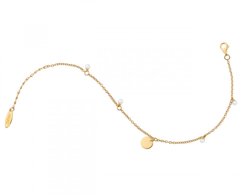 Gold-Plated Silver Bracelet with Pearl