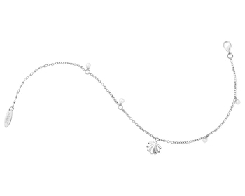 Stříbrný náramek s perlami - mušle