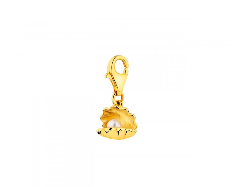 Gold-Plated Silver Pendant with Pearl