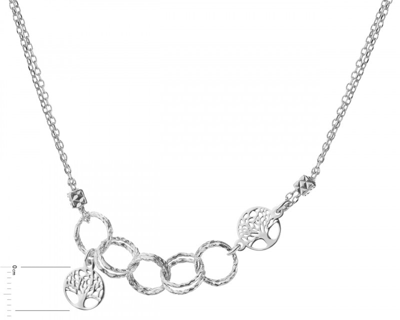 Stříbrný náhrdelník - stromy, kroužky