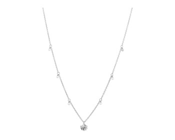 Stříbrný náhrdelník s perlami - mušle
