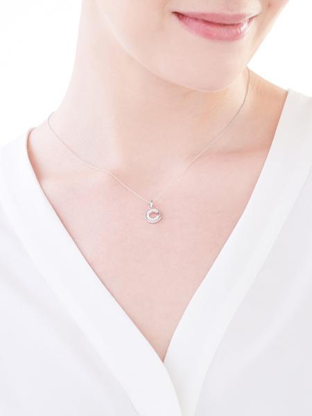 Rhodium Plated Silver Pendant with Cubic Zirconia