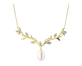9 K Rhodium-Plated Yellow Gold Necklace with Diamonds></noscript>
                    </a>
                </div>
                <div class=