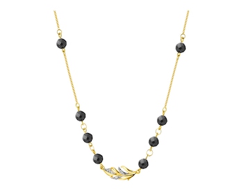 9 K Rhodium-Plated Yellow Gold Necklace with Diamonds 0,01 ct - fineness 9 K></noscript>
                    </a>
                </div>
                <div class=
