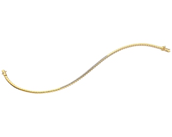 14 K Rhodium-Plated Yellow Gold Bracelet with Diamonds 0,20 ct - fineness 14 K