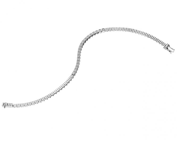585 Rhodium-Plated White Gold Bracelet with Diamonds 0,32 ct - fineness 14 K