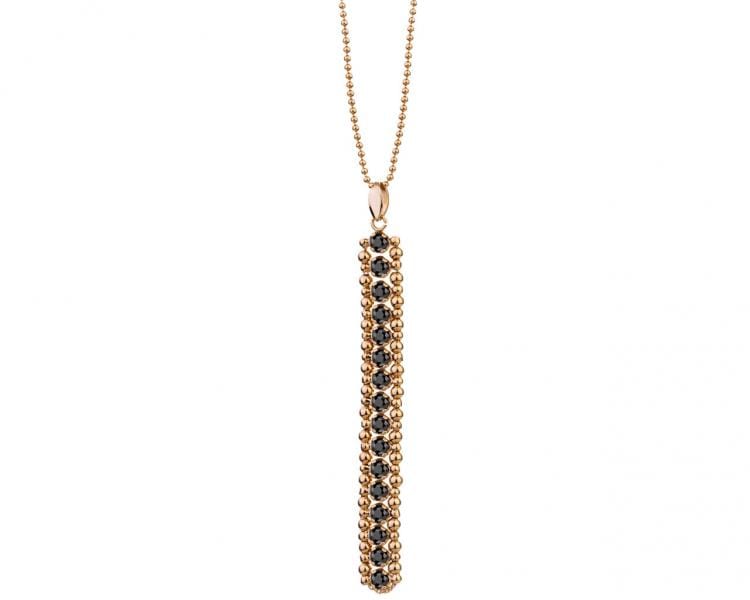 Gold Plated Brass Necklace with Cubic Zirconia