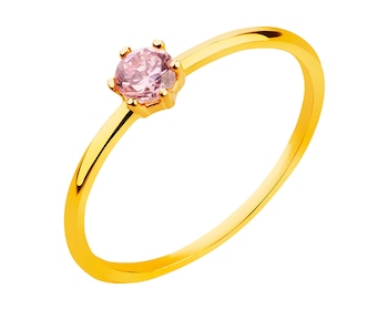 Yellow gold ring with cubic zirconia