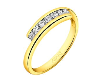 14 K Rhodium-Plated Yellow Gold Ring with Diamonds 0,20 ct - fineness 14 K></noscript>
                    </a>
                </div>
                <div class=