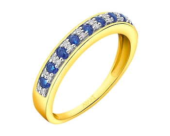 Prsten ze žlutého zlata s diamanty a safíry></noscript>
                    </a>
                </div>
                <div class=