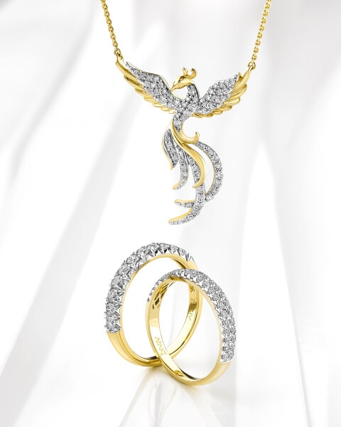 Prsten ze žlutého zlata s brilianty - 0,50 ct - ryzost 585