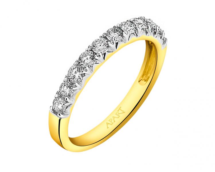 Prsten ze žlutého zlata s brilianty 0,50 ct - ryzost 585