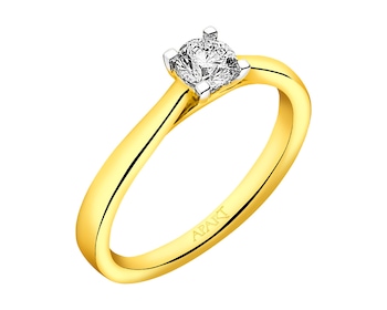 Prsten ze žlutého zlata s briliantem  0,33 ct - ryzost 585